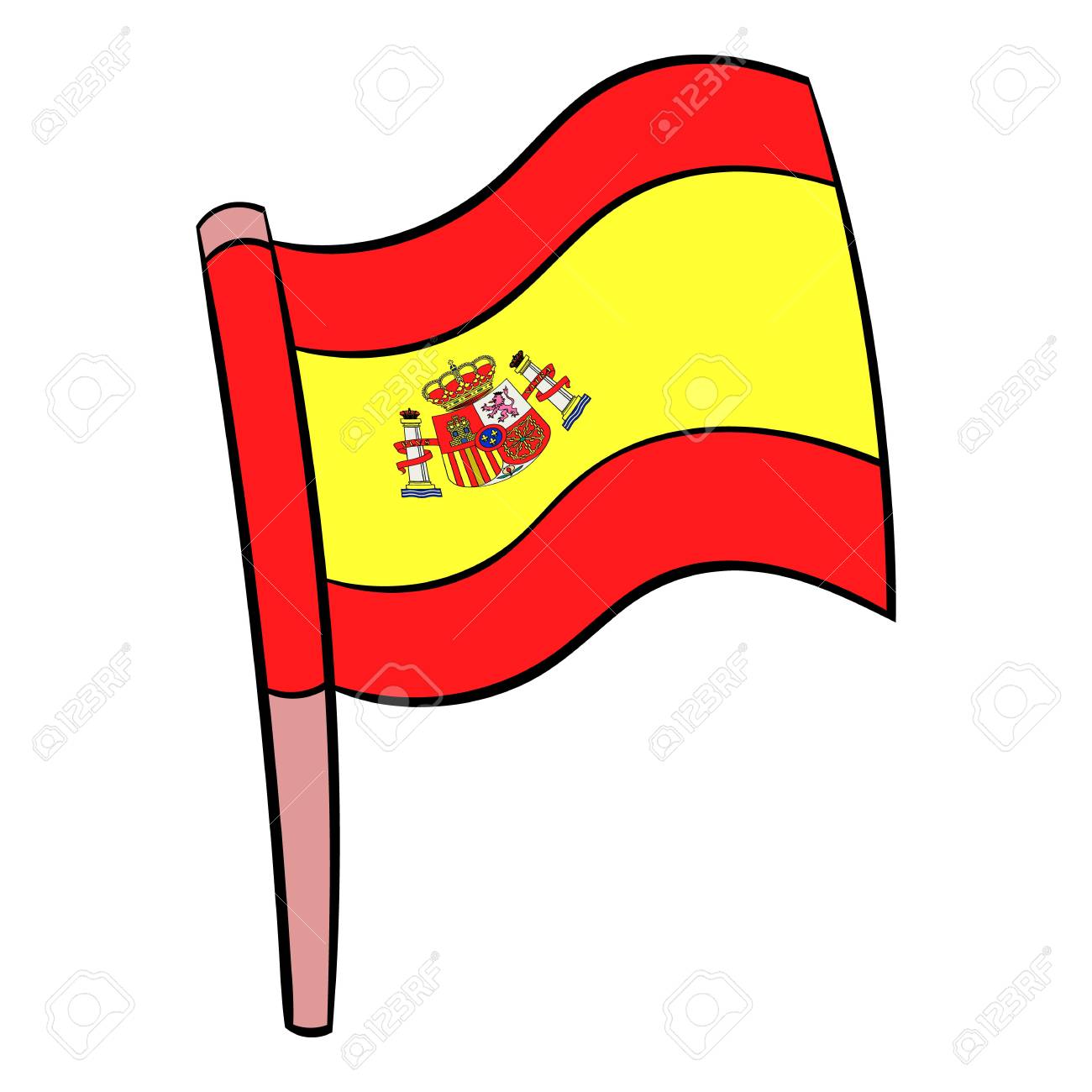 Flag of Spain icon cartoon